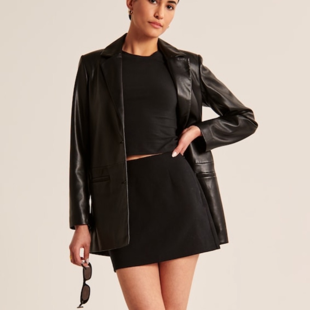 Abercrombie Vegan Leather Blazer (NWT)